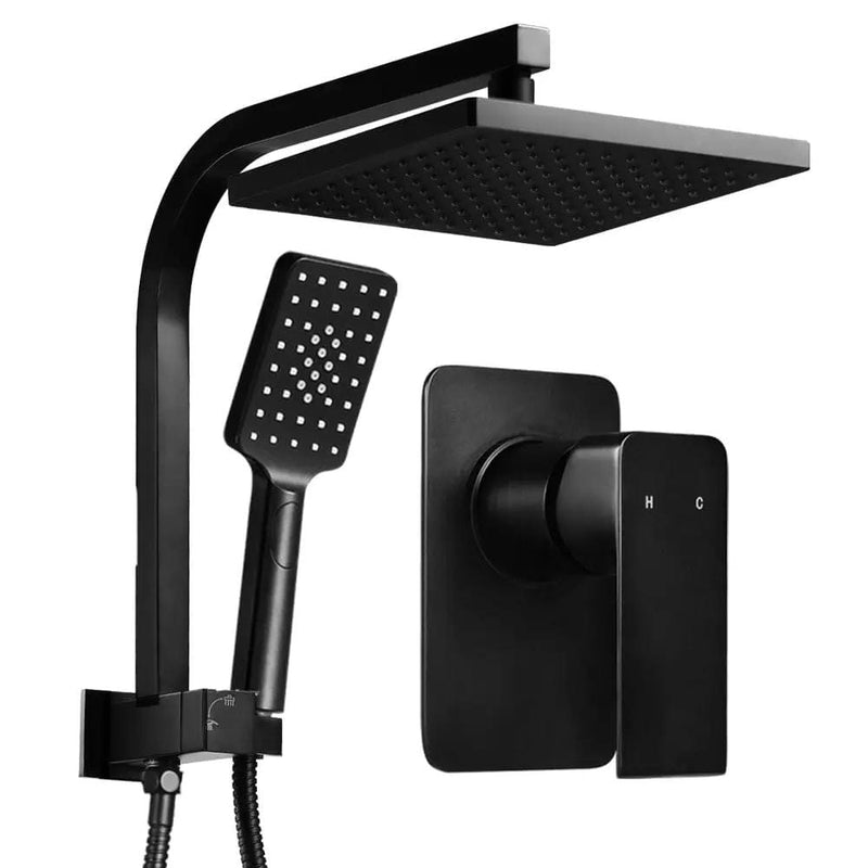 Cefito 8'' Rain Shower Head Set Handheld Square High Pressure Mixer Tap Black – view 1