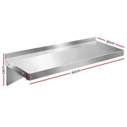 Cefito 900mm Stainless Steel Kitchen Wall Shelf Mounted Rack – view 3