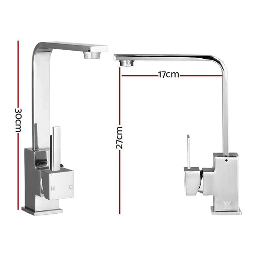 Cefito Kitchen Mixer Tap Mixer Square Sink Faucet Basin Laundry Chrome – view 2