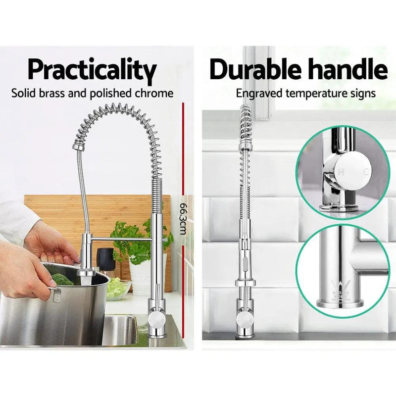 Cefito Kitchen Mixer Tap Pull Down 2 Modes Sink Faucet Basin Laundry Chrome – view 4