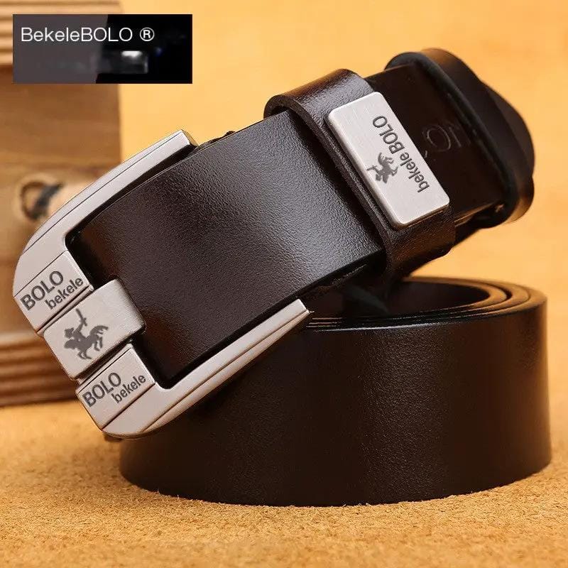 BekeleBOLO Genuine Cowhide Leather Belt — Split-Bar Alloy Buckle | Men's – view 4