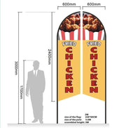 BURGER Pre-print Double Sided Feather Banner Flag Business Commersial – view 5