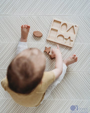 Curious Moonbeam Puzzle Chunky Wooden Shape Puzzle Board - QToys Chunky Wooden Shape Puzzle Board - QToys