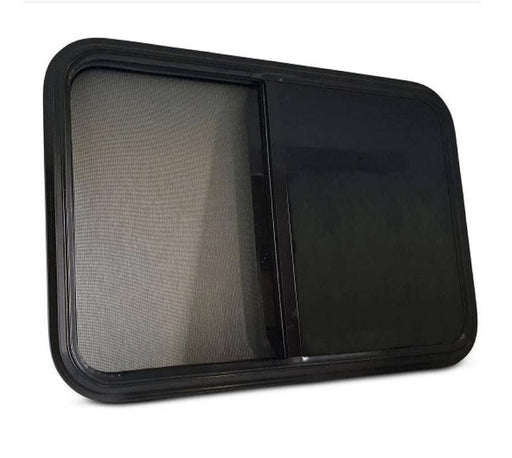 Aluminium Sliding Window 1250x595mm Black Cleer Vision Premium Flush Mounted for RVs Motorhomes Boats