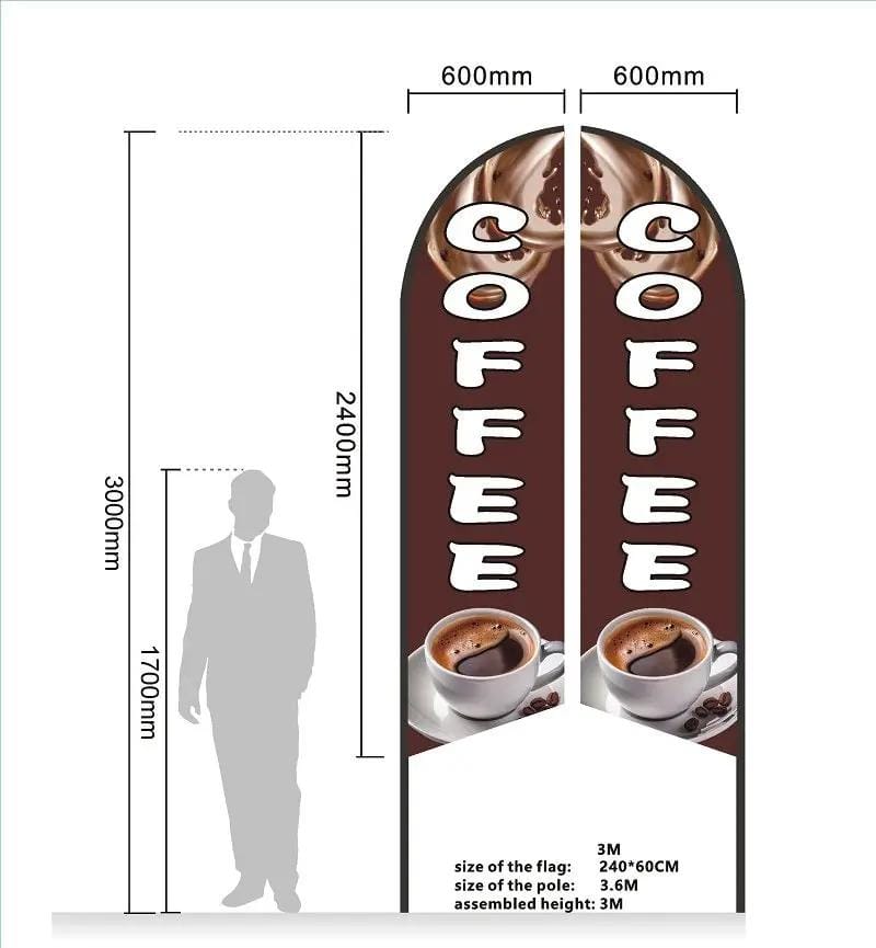 BURGER Pre-print Double Sided Feather Banner Flag Business Commersial – view 6