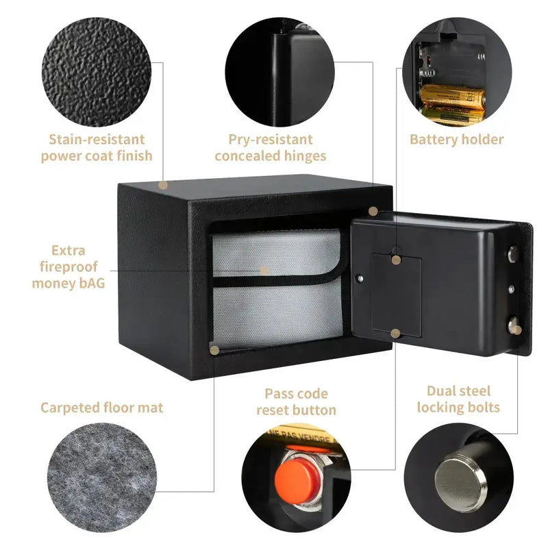 Habicare SS Compact Digital Safe for Cash & Valuables Compact Digital Safe for Cash & Valuables