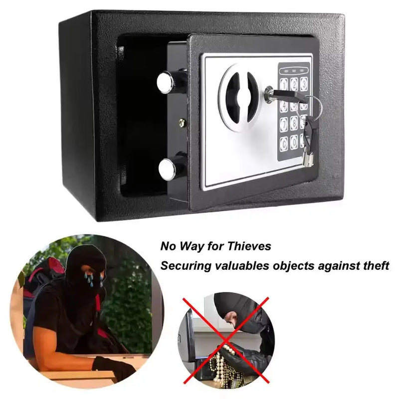 Habicare SS Compact Digital Safe with Key & Password Compact Digital Safe with Key & Password