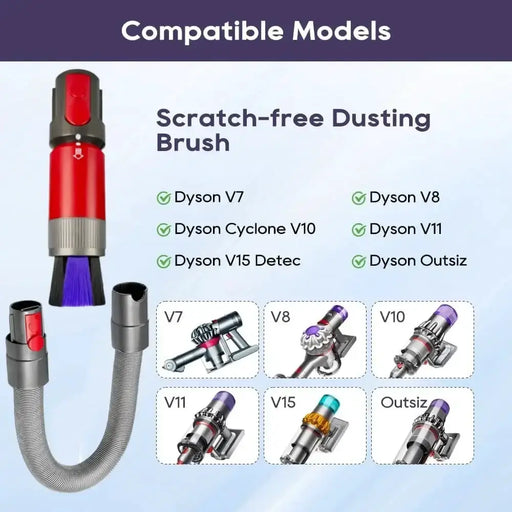 Flexible Extension Hose & Soft Dust Brush Kit for V7–V15 Vacuum Cleaners – view 2