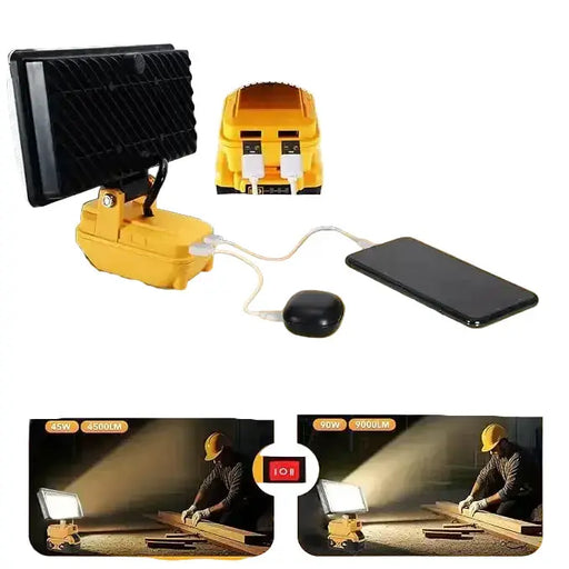Cordless LED Work Light for 18V–20V Battery with USB Charging & Emergency Floodlight – view 2