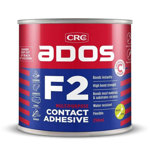 CRC F2 Contact Adhesive 250ml Multipurpose Glue With High Bond Strength Water Resistant Flexible For DIY Pros