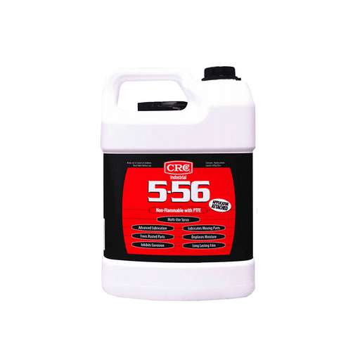 CRC 5.56 Multipurpose Lubricant 4L bottle with black and red label for lubrication and corrosion prevention.