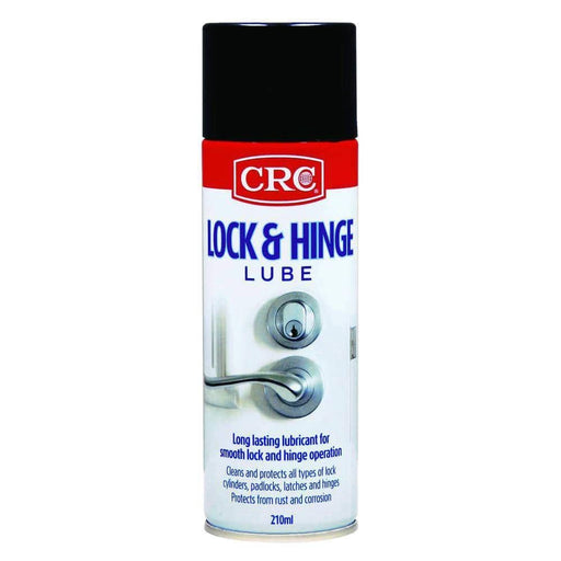 CRC Lock And Hinge Lube Aerosol 210ml Long Lasting Lubricant For Door Locks And Hinges For Homeowners