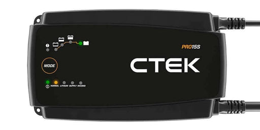 CTEK Pro 15S 15A 12V Battery Charger and Maintainer All Battery Types with Lithium Mode for Cars Boats Workshops