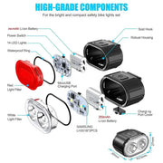 Habicare HBC Bicycle Light Set (Front & Rear) Habicare USB Rechargeable Bike Light Set