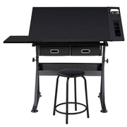 Drafting Table/Stool Set with Adjustable Table Angles & Heights All-in-One – view 1