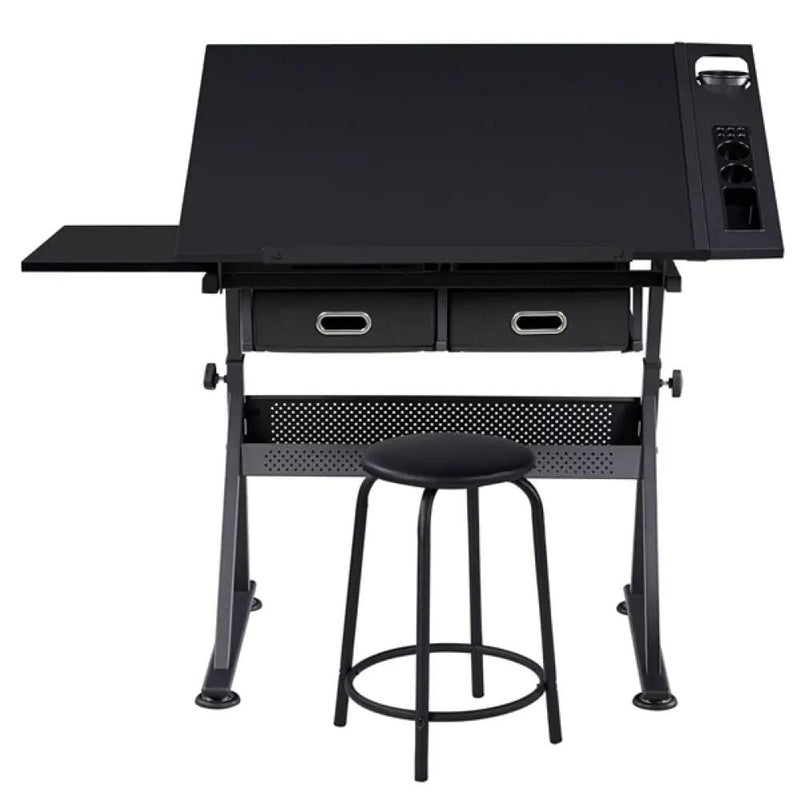 Drafting Table/Stool Set with Adjustable Table Angles & Heights All-in-One – view 1