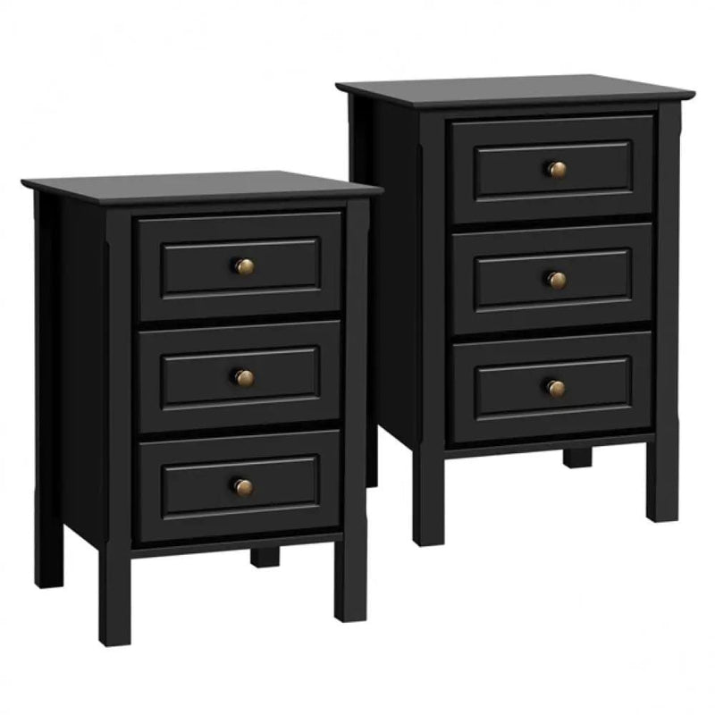 Yaheetech 2x Side Table Nightstand End Table 3-drawer Side Table 2x Side Table Nightstand End Table 3-drawer Side Table