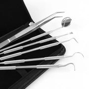 6PCS Dental Hygiene Tools Teeth Cleaning Kits Mirror Scraper Pick Scaler Tweezer – view 6