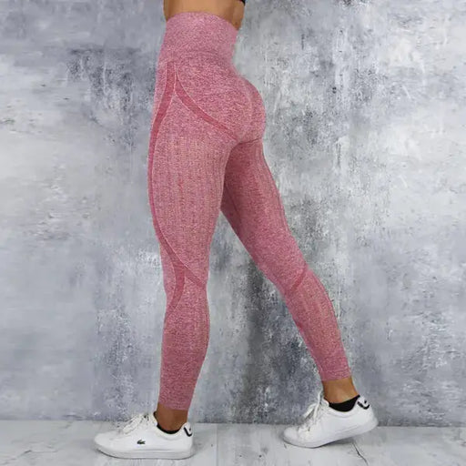 High Waist Knitted Yoga Pants for Women - Seamless Stretch Activewear | Athletic Leggings – view 2