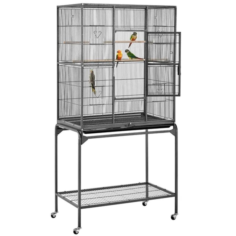 Yaheetech 63’’H Large Parrot Cage w/ Stand Rolling Metal Pet Cage 63’’H Large Parrot Cage w/ Stand Rolling Metal Pet Cage