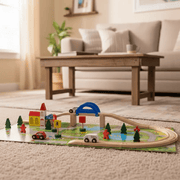 dealonline.co.nz dealonlinenz 40pc Wooden Rail Overpass Set Wooden Rail Overpass Train Set for Ages 3 and Up
