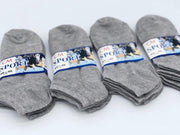 dealonline.co.nz dealonlinenz (60 Pairs) Thin Ankle Socks - GREY - M7-11/ W8-12 60 Pairs Grey Thin Ankle Socks Cotton Blend