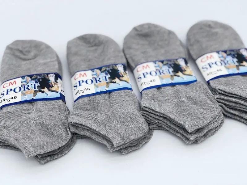 dealonline.co.nz dealonlinenz (60 Pairs) Thin Ankle Socks - GREY - M7-11/ W8-12 60 Pairs Grey Thin Ankle Socks Cotton Blend