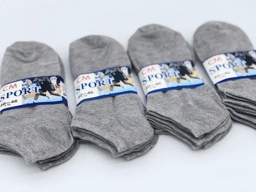 (12 Pairs) Thin Ankle Socks - GREY - M7-11/ W8-12 – view 2