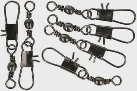 Black Interlock with Barrel Swivel #1 x 100pcs 43kg B/S – view 1