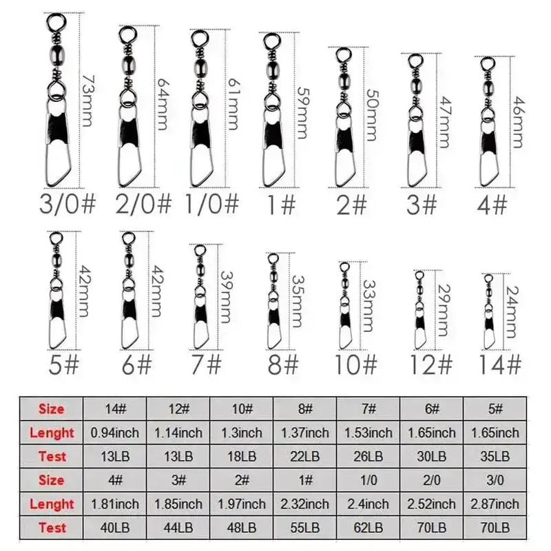 Decoro HOOKS Bulk Barrel Swivel Black 1/0 + Interlock Snap 100pk Decoro Bulk Barrel Swivel Interlock Snap 100 Pack