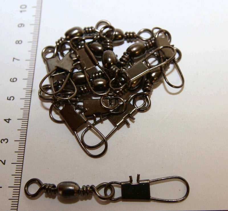 Decoro HOOKS Bulk Barrel Swivel Black 2/0 + Interlock Snap 100pk Decoro Bulk Barrel Swivel Two Zero Interlock Snap 100pk