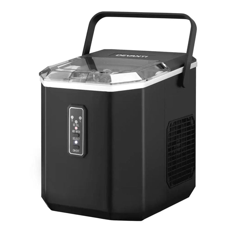 Devanti 12kg Ice Maker Machine 1.3L w/Scoop Holder Black – view 7