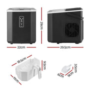 Devanti 12kg Ice Maker Machine 1.3L w/Scoop Holder Black – view 2