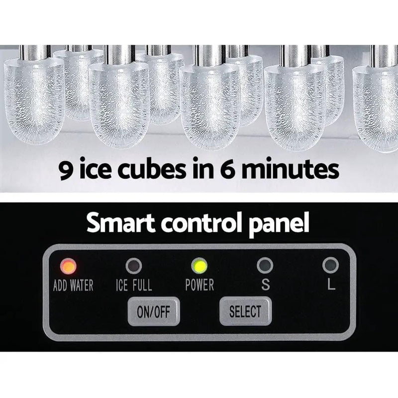 Devanti 12kg Ice Maker Machine w/Self Cleaning Silver – view 5