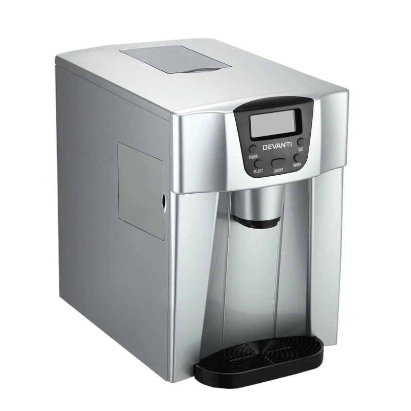 Devanti 2L Portable Ice Cuber Maker & Water Dispenser - Silver – view 1