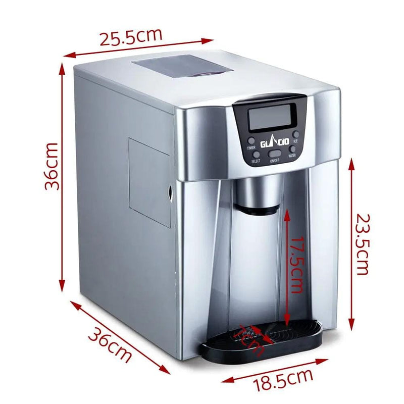Devanti 2L Portable Ice Cuber Maker & Water Dispenser - Silver – view 2