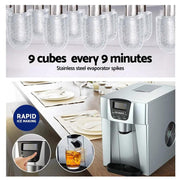 Devanti 2L Portable Ice Cuber Maker & Water Dispenser - Silver – view 4
