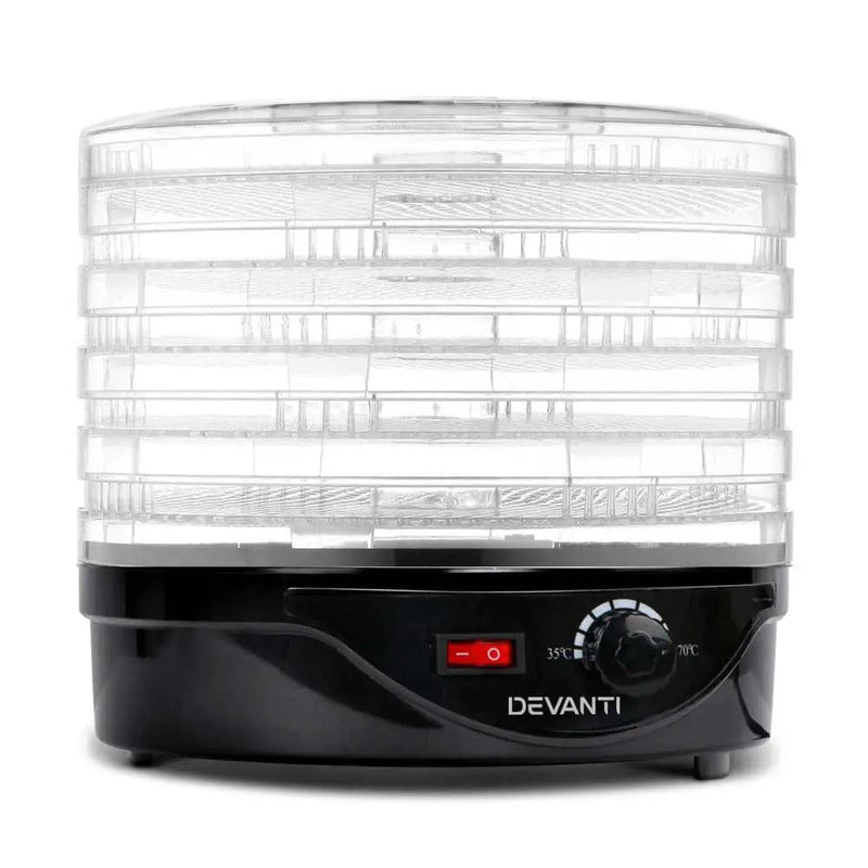 Devanti 5 Trays Food Dehydrator Fruit Dehydrators Pet Beef Jerky Dryer Black – view 1
