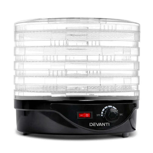 Devanti 5 Trays Food Dehydrator Fruit Dehydrators Pet Beef Jerky Dryer Black – view 1