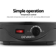 Devanti 5 Trays Food Dehydrator Fruit Dehydrators Pet Beef Jerky Dryer Black – view 5