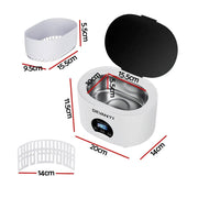 Devanti 600ml Ultrasonic Cleaner Timer Jewellery Glasses Cleaning Machine Degas – view 2