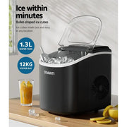 Devanti Portable Ice Maker Machine Ice Cube Tray 12kg Bar Countertop Black – view 4