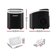 Devanti Portable Ice Maker Machine Ice Cube Tray 12kg Bar Countertop Black – view 2
