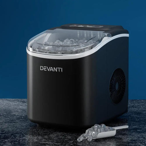 Devanti Portable Ice Maker Machine Ice Cube Tray 12kg Bar Countertop Black – view 1