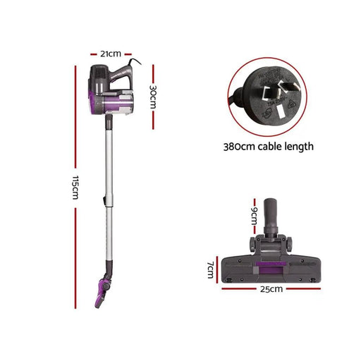 Devanti Stick Vacuum Cleaner Bagless Corded 500W Purple – view 2