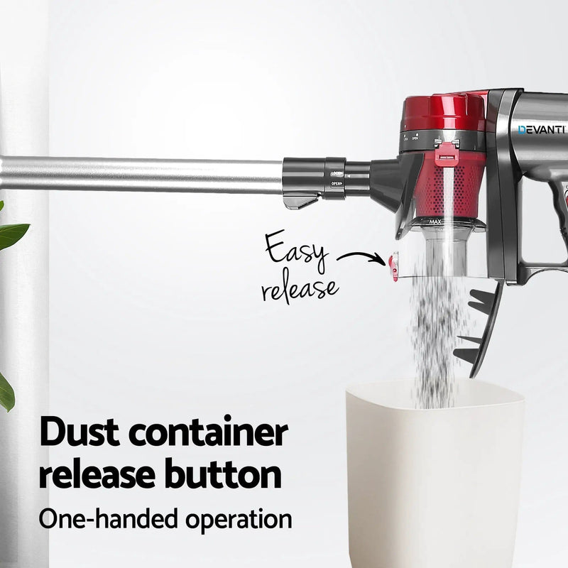 Devanti Stick Vacuum Cleaner Handheld Corded 450W Red – view 5