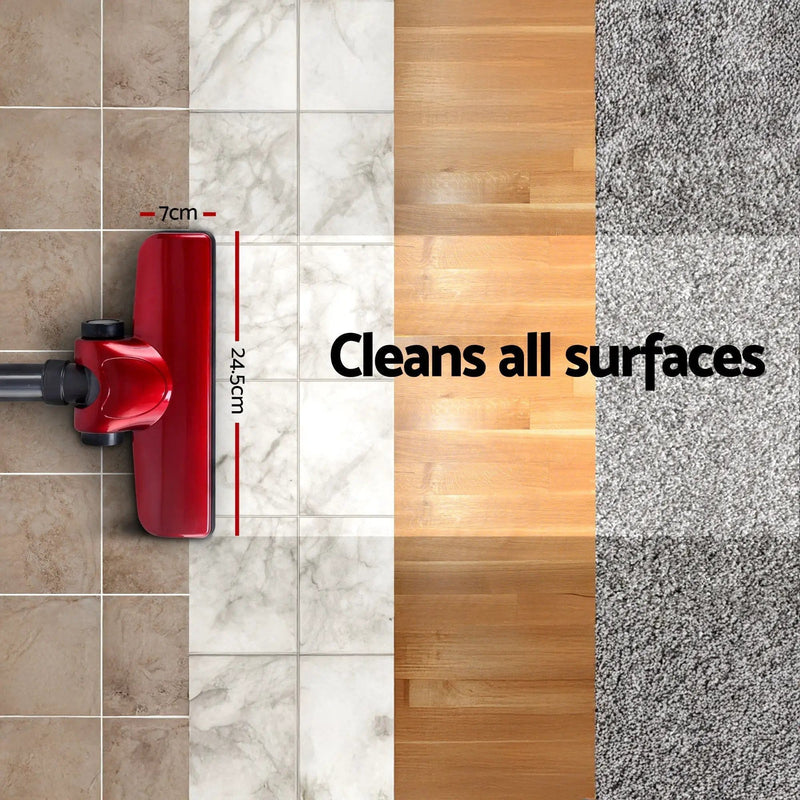 Devanti Stick Vacuum Cleaner Handheld Corded 450W Red – view 3
