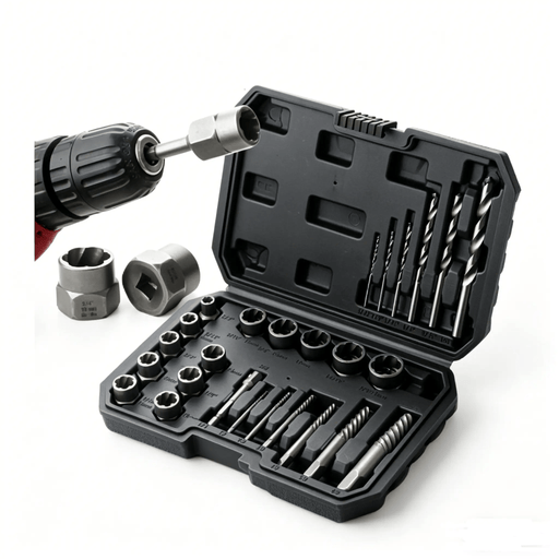 salelink.co.nz Unbranded 26PCS Easy Out Stripped Screw Remover Socket Set Tool 26 Piece Easy Out Screw Extractor Set Kit