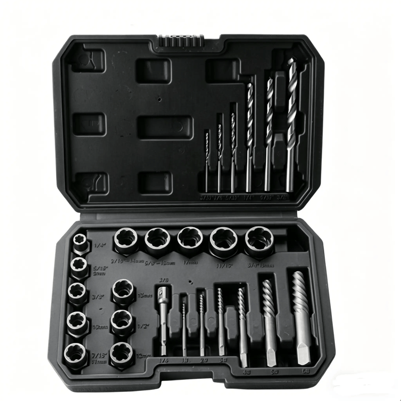 salelink.co.nz Unbranded 26PCS Easy Out Stripped Screw Remover Socket Set Tool 26 Piece Easy Out Screw Extractor Set Kit