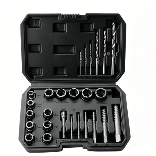salelink.co.nz Unbranded 26PCS Easy Out Stripped Screw Remover Socket Set Tool 26 Piece Easy Out Screw Extractor Set Kit